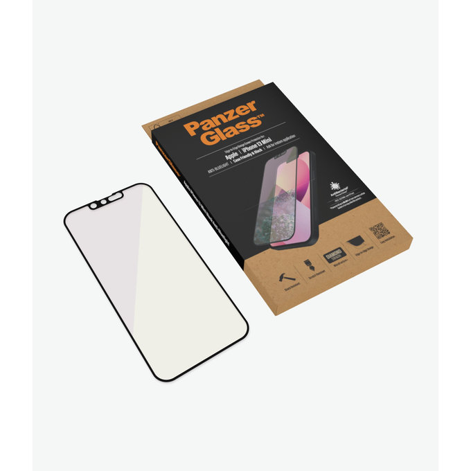 Szklo hartowane do iPhone 13 mini, Case Friendly Anti-Bluelight AB, Czarny, Black, PanzerGlass