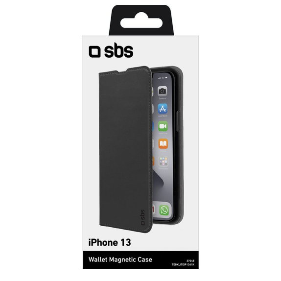 Etui do iPhone 13, Book Wallet Lite, Czarny, Black, SBS