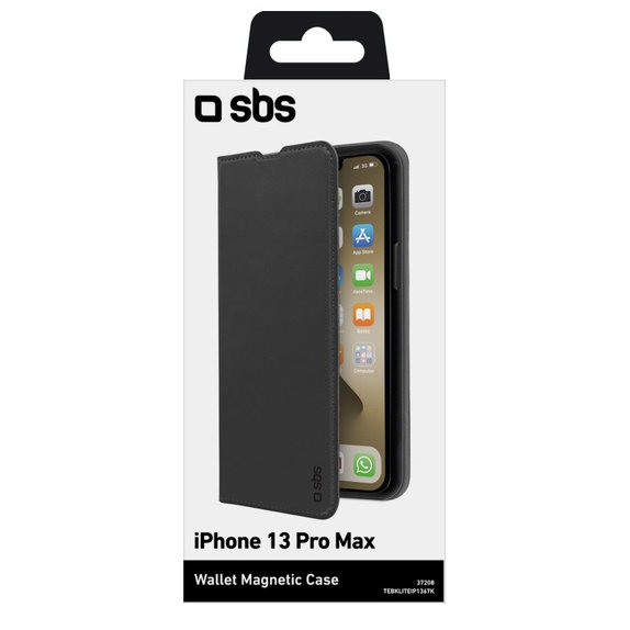 Etui do iPhone 13 Pro Max, Book Wallet Lite, Czarny, Black, SBS