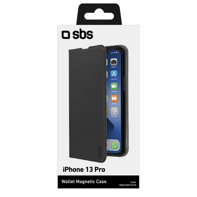Etui do iPhone 13 Pro, Book Wallet Lite, Czarny, Black, SBS
