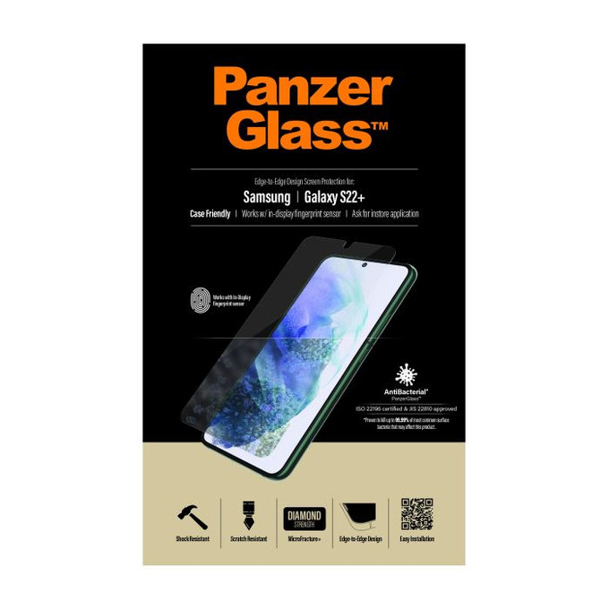 Szklo hartowane do Samsung S22+, Case Friendly AB, Przezroczysty, Transparent, PanzerGlass