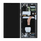 Wyświetlacz do Samsung S22 Ultra S908B, Ekran dotykowy z ramką, GH82-27488E, GH82-27489E, Grafitowy, Graphite, Genuine Service Pack