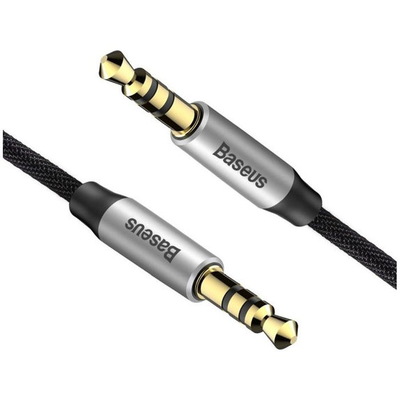 Kabel AUX, 1m, Srebrny/Czarny, Silver/Black, Baseus