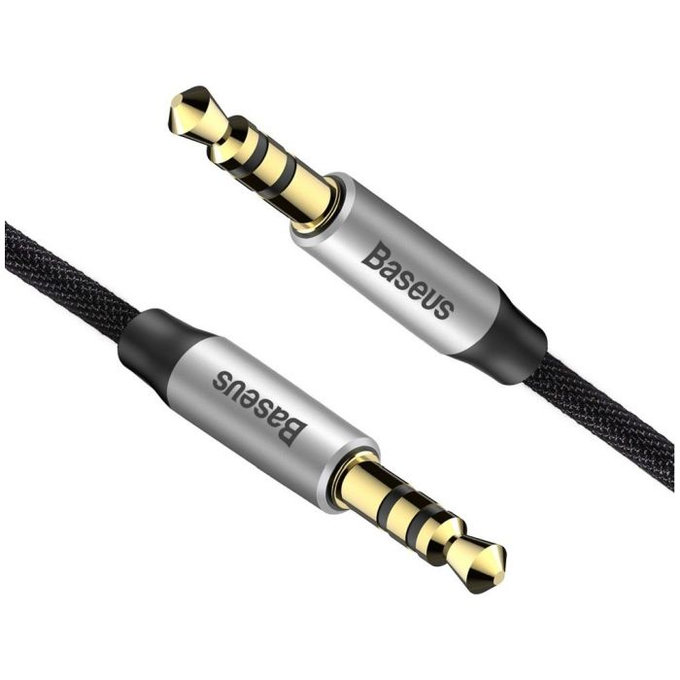 Kabel AUX, 1m, Srebrny/Czarny, Silver/Black, Baseus