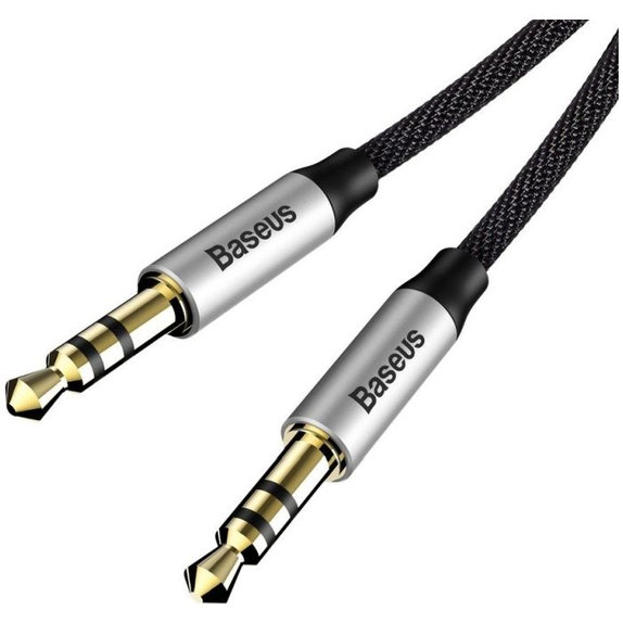 Kabel AUX, 1m, Srebrny/Czarny, Silver/Black, Baseus