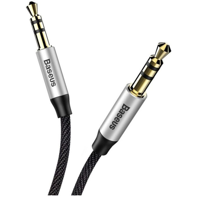 Kabel AUX, 1m, Srebrny/Czarny, Silver/Black, Baseus