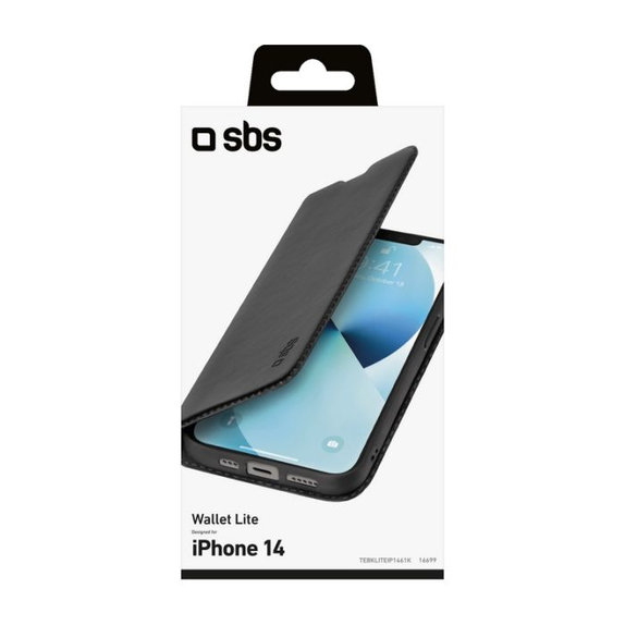 Etui do iPhone 14, Book Wallet Lite, Czarny, Black, SBS