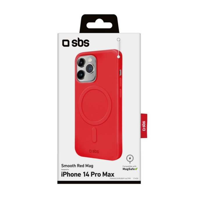 Etui z MagSafe do iPhone 14 Pro Max, Smooth Mag, Czerwony, Red, SBS