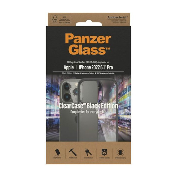 Etui do iPhone 14 Pro, ClearCase, Czarny, Black, PanzerGlass