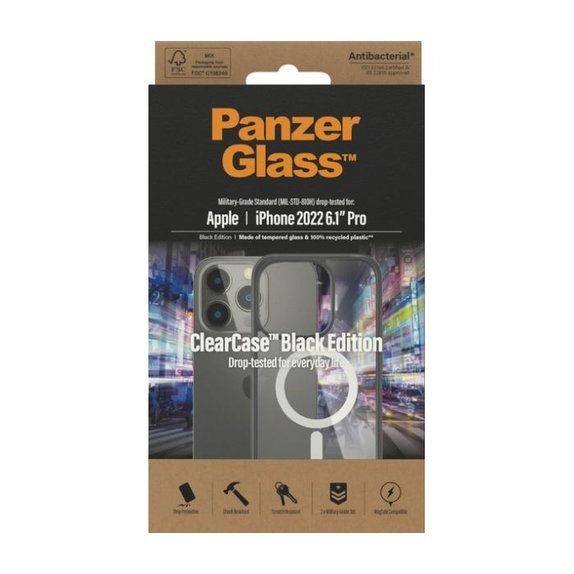 Etui z MagSafe do iPhone 14 Pro, ClearCase, Czarny, Black, PanzerGlass