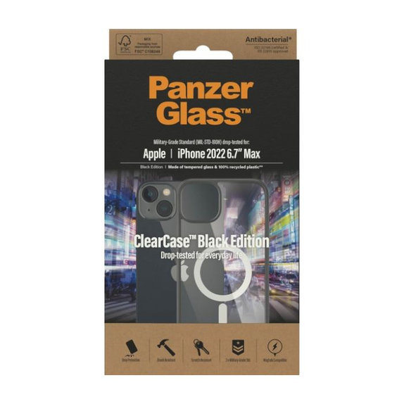 Etui z MagSafe do iPhone 14 Plus, ClearCase, Czarny, Black, PanzerGlass