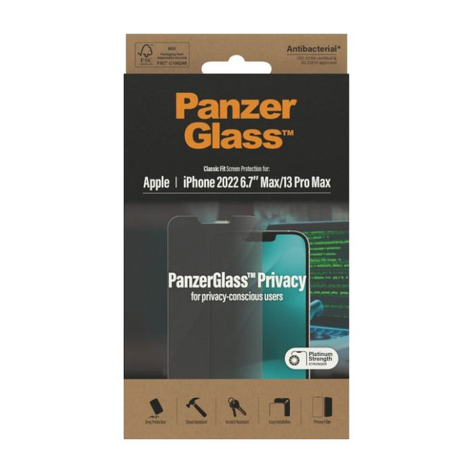 Szklo hartowane do iPhone 13 Pro Max, 14 Plus, Privacy AB, PanzerGlass