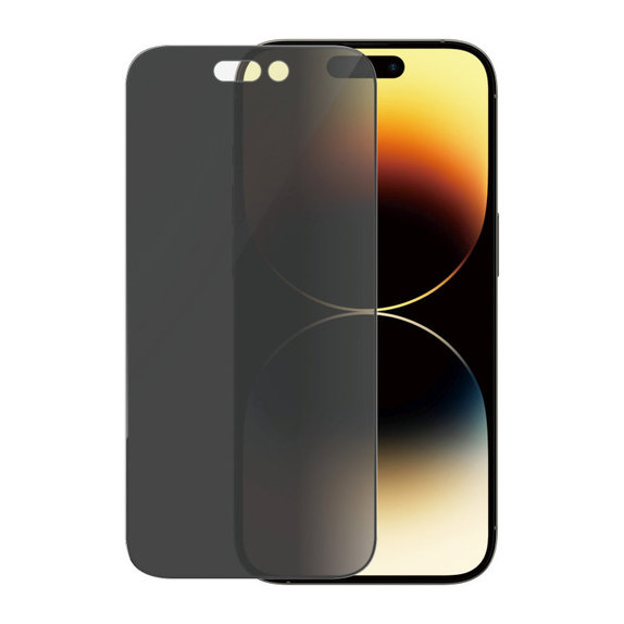 Szkło hartowane UWF Privacy AB z aplikatorem do iPhone 14 Pro, Czarne, PanzerGlass