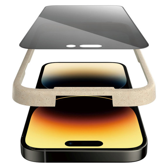 Szkło hartowane UWF Privacy AB z aplikatorem do iPhone 14 Pro, Czarne, PanzerGlass