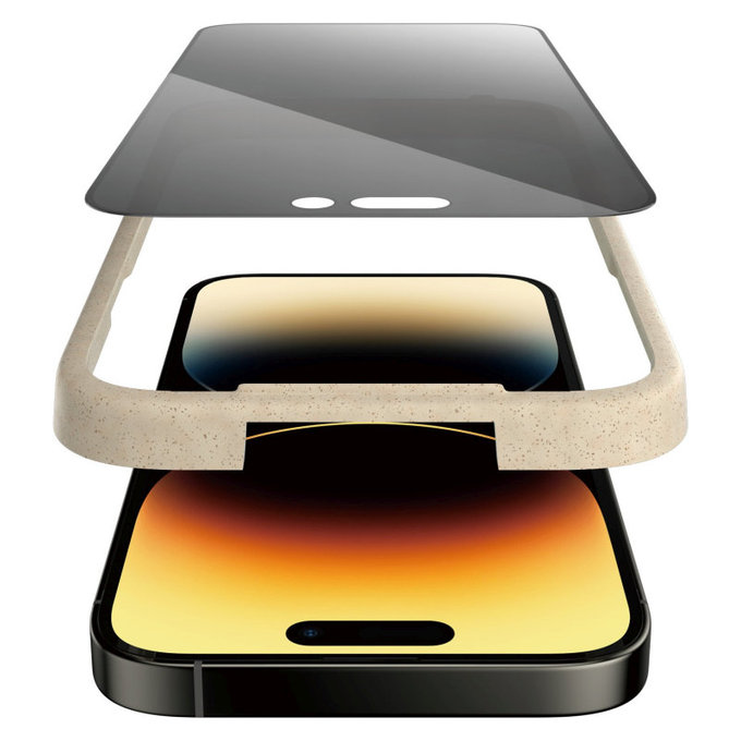 Szkło hartowane UWF Privacy AB z aplikatorem do iPhone 14 Pro, Czarne, PanzerGlass