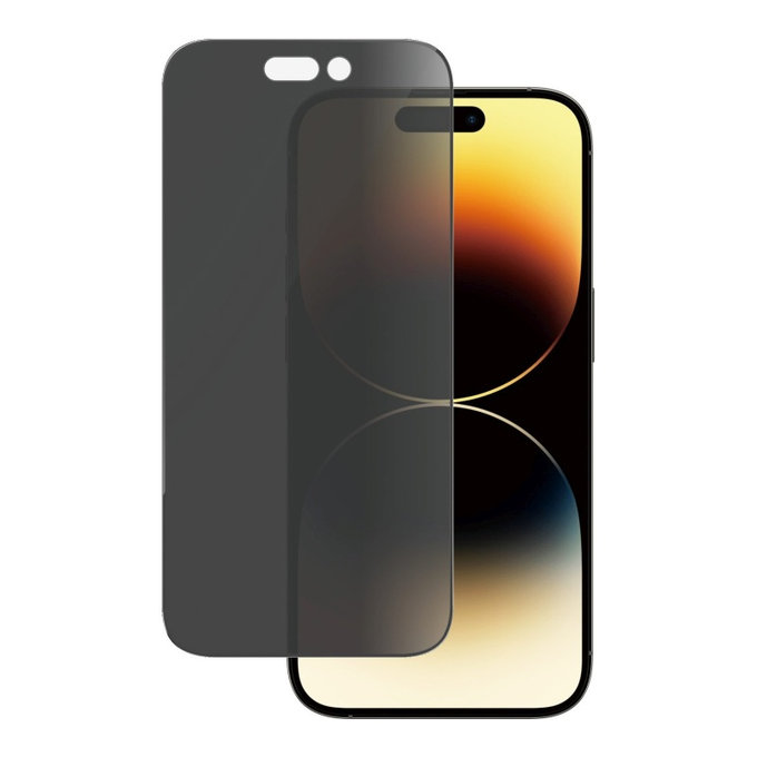 Szkło hartowane UWF Privacy AB z aplikatorem do iPhone 14 Pro, Czarne, PanzerGlass