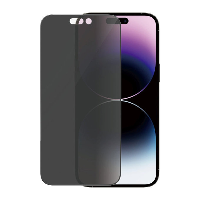 Szkło hartowane UWF Privacy AB z aplikatorem do iPhone 14 Pro Max, Czarne, PanzerGlass