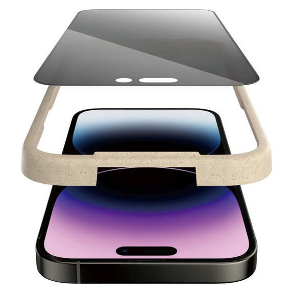 Szkło hartowane UWF Privacy AB z aplikatorem do iPhone 14 Pro Max, Czarne, PanzerGlass