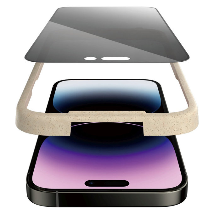 Szkło hartowane UWF Privacy AB z aplikatorem do iPhone 14 Pro Max, Czarne, PanzerGlass