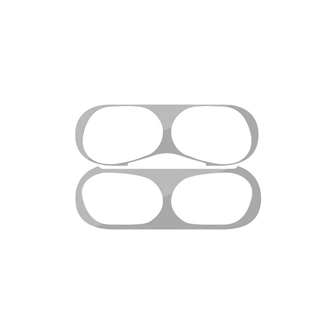 Naklejka przeciwpyłowa do AirPods Pro, srebrny, silver, FixPremium