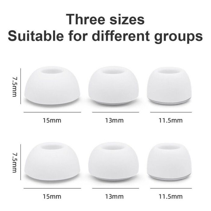 Wkładki douszne do AirPods Pro - Zestaw 3szt (L, M, S), biały, white, FixPremium
