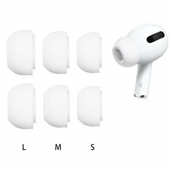Wkładki douszne do AirPods Pro - Zestaw 3szt (L, M, S), biały, white, FixPremium