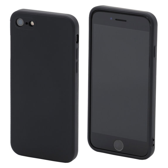 Silikonowe etui do iPhone 7, 8, SE 2020 i SE 2022, Czarny, Black, FixPremium