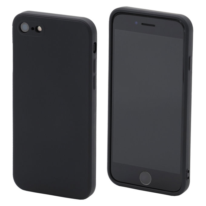 Silikonowe etui do iPhone 7, 8, SE 2020 i SE 2022, Czarny, Black, FixPremium
