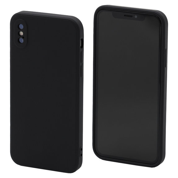Etui Silikonowe do iPhone X, XS, czarny, black, FixPremium