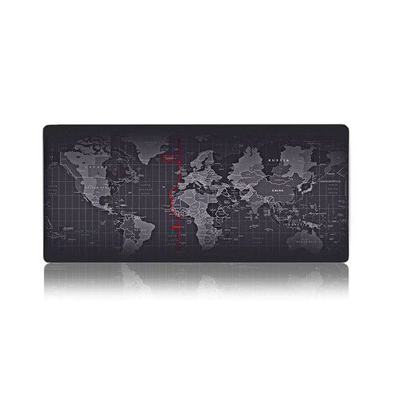 Podkladka pod mysz i klawiature z motywem mapy, Czarny, Black, FixPremium