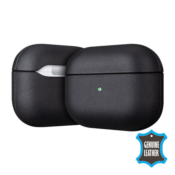 Etui Skórzane do AirPods 3, czarny, black, FixPremium