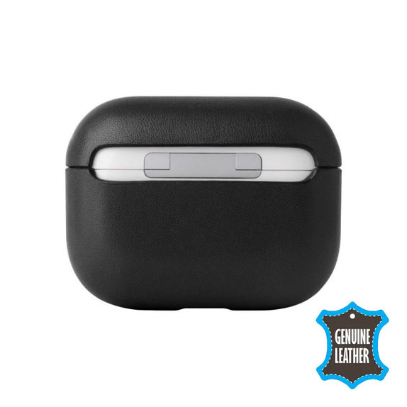 Etui Skórzane do AirPods 3, czarny, black, FixPremium