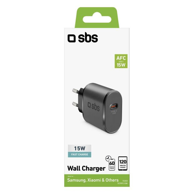 Ladowarka 15W USB-C, czarny, black, SBS