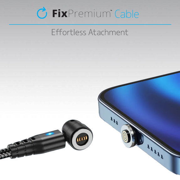 Magnetyczny kabel USB-C / USB-C (1m), Czerwony, Red, FixPremium
