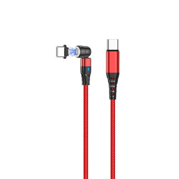 Magnetyczny kabel USB-C / USB-C (1m), Czerwony, Red, FixPremium