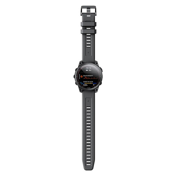 Pasek silikonowy do Garmin, QuickFit 22mm, Czarny, Black, FixPremium