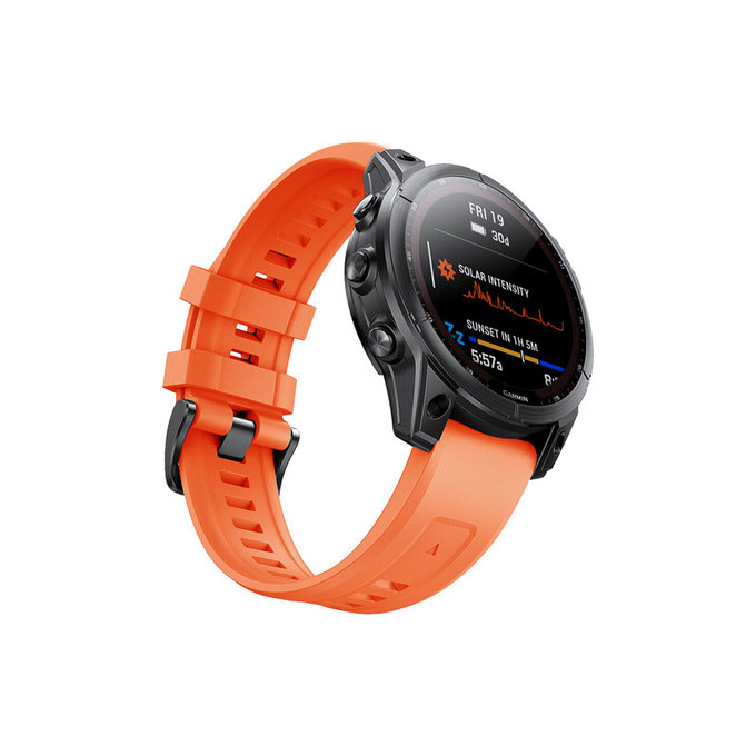 Pasek silikonowy do Garmin, QuickFit 26mm, Pomarańczowy, Orange, FixPremium