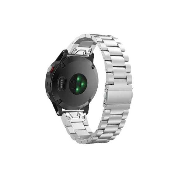 Pasek ze stali nierdzewnej do Garmin, QuickFit 22mm, Srebrny, Silver, FixPremium