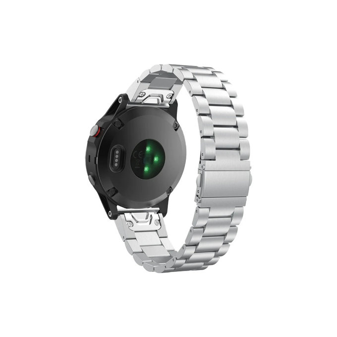 Pasek ze stali nierdzewnej do Garmin, QuickFit 22mm, Srebrny, Silver, FixPremium