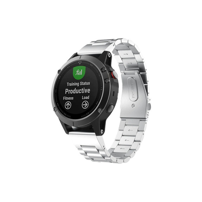 Pasek ze stali nierdzewnej do Garmin, QuickFit 22mm, Srebrny, Silver, FixPremium