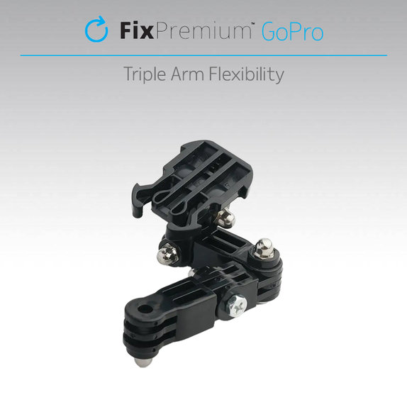 3-ramienny uchwyt na GoPro, czarny, black, FixPremium