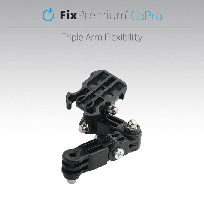 3-ramienny uchwyt na GoPro, czarny, black, FixPremium