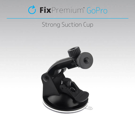 Uchwyt do GoPro z przyssawka, czarny, black, FixPremium