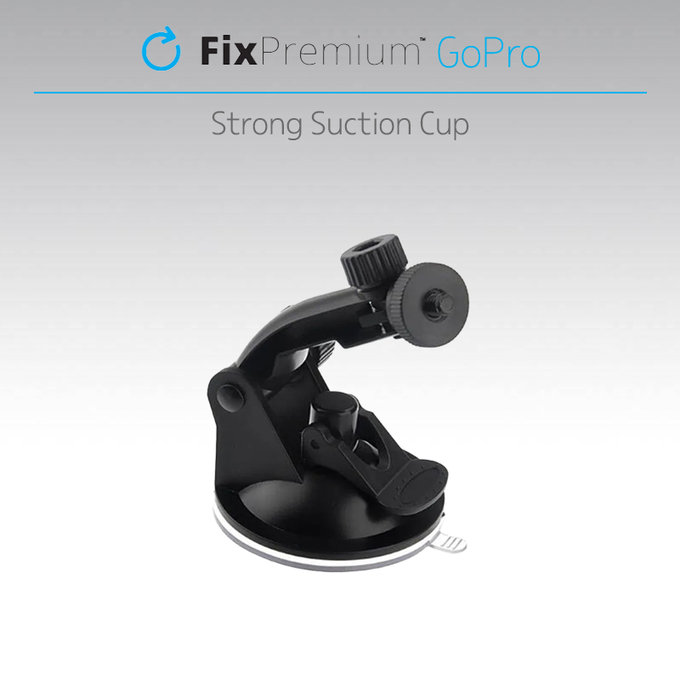 Uchwyt do GoPro z przyssawka, czarny, black, FixPremium