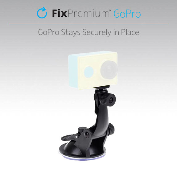 Uchwyt do GoPro z przyssawka, czarny, black, FixPremium