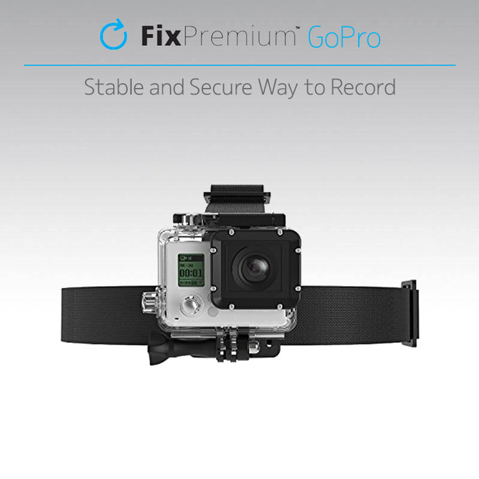 Uchwyt na glowe do GoPro, czarny, black, FixPremium