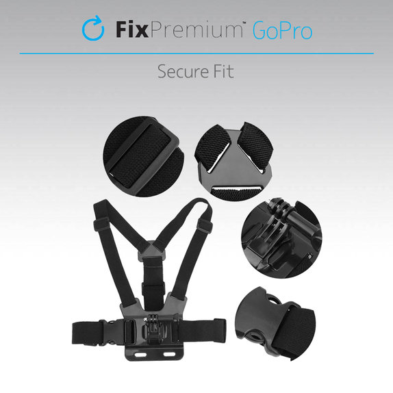 Uchwyt na cialo do GoPro, czarny, black, FixPremium