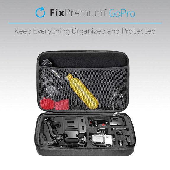 Etui na GoPro, akcesoria (Rozmiar L), czarny, black, FixPremium