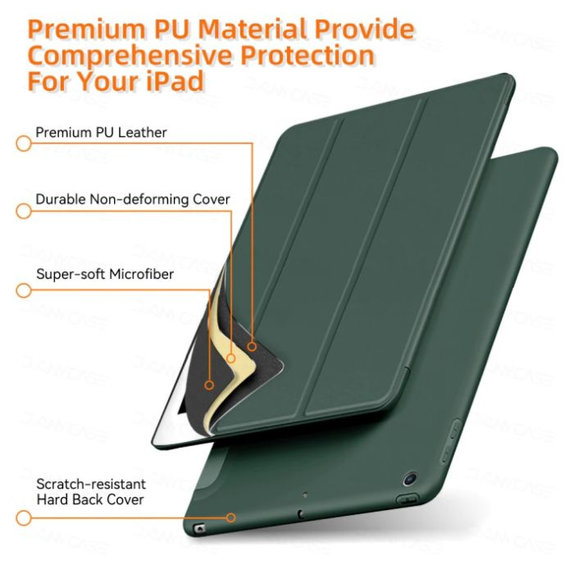 Etui Silikonowe z klapką do iPad Pro 12.9" (4., 5. Gen), zielony, green, FixPremium