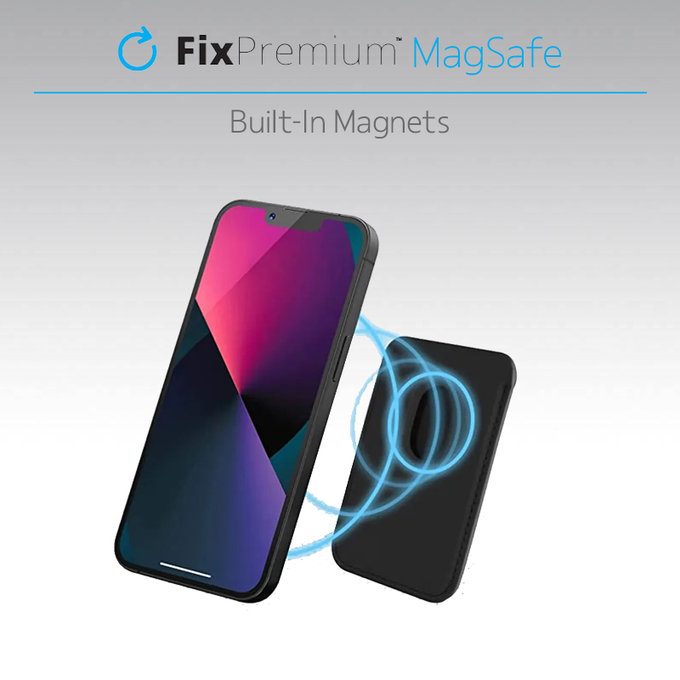 Portfel MagSafe, czarny, black, FixPremium